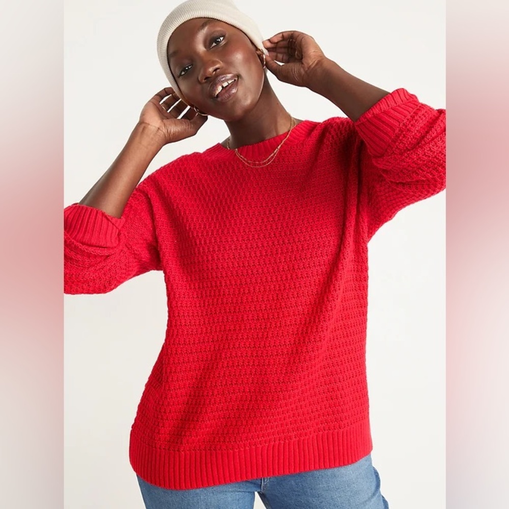 Old Navy Red Knit Casual Crewneck
